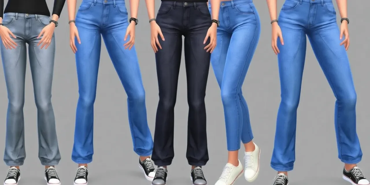 Sims 4 Low Waist Loose Baggy Denim Pants Mod: Elevate Your Sims’ Style with Trendy CC