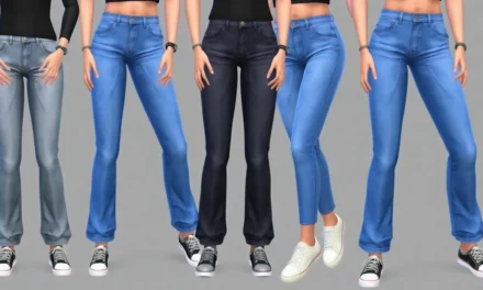 Sims 4 Low Waist Loose Baggy Denim Pants Mod: Elevate Your Sims’ Style with Trendy CC