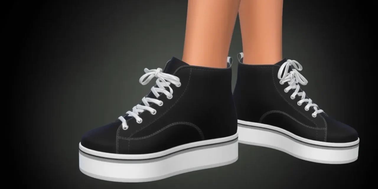 Sims 4 Platform High Top Sneakers for Women Mod: Elevate Your Sims’ Style with 72 Color Options