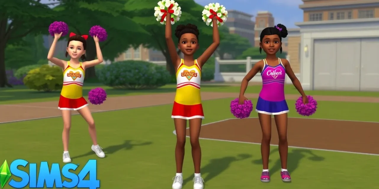 Sims 4 Junior Cheer Mod: Add Fun Cheerleading Poses for Child Sims