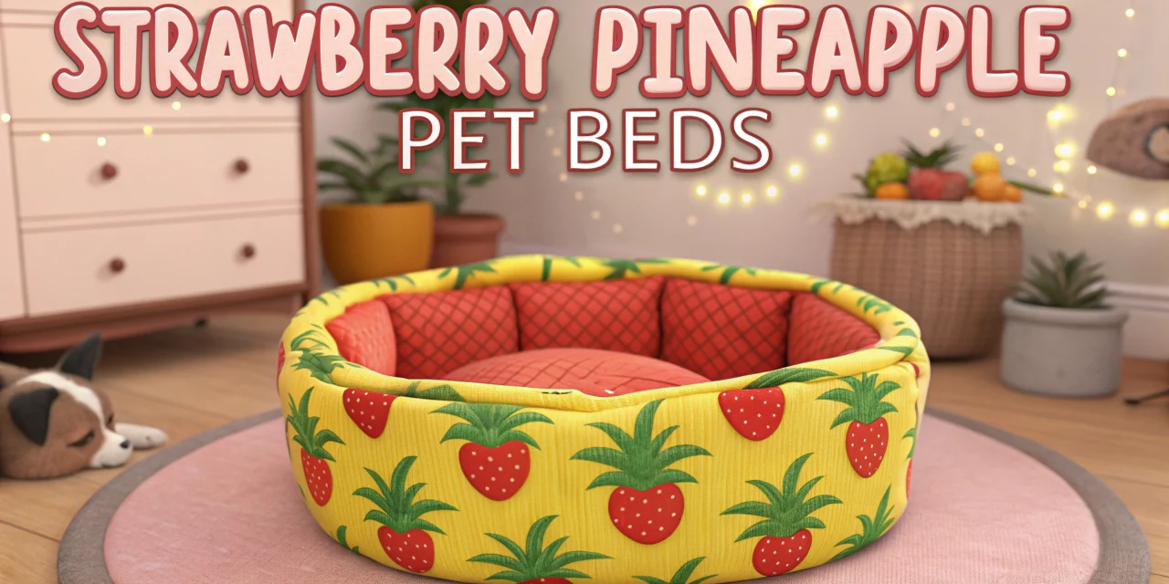 Sims 4 Strawberry Pineapple Pet Beds Mod: Add Cute and Colorful Beds for Cats and Dogs