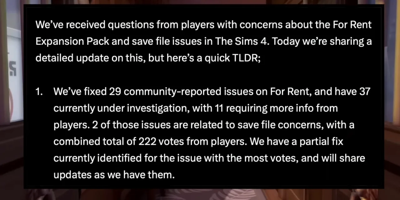 The Sims 4 team addresses ongoing save corruption problems The Sims 4 team addresses ongoing save corruption problems